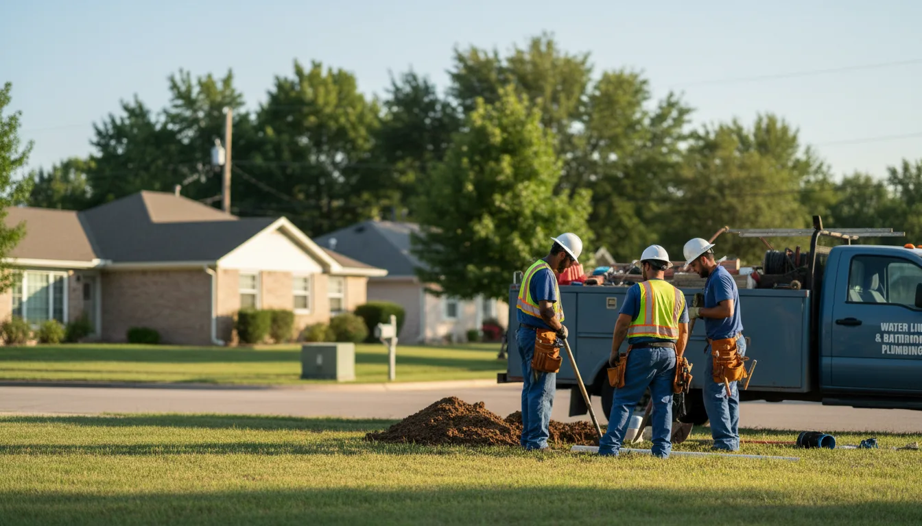 Residential water line and bathroom plumbing service in Scott, LA